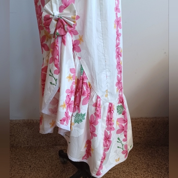Vintage Pink Plumeria Aloha Party Dress Size Small - Picture 4 of 8